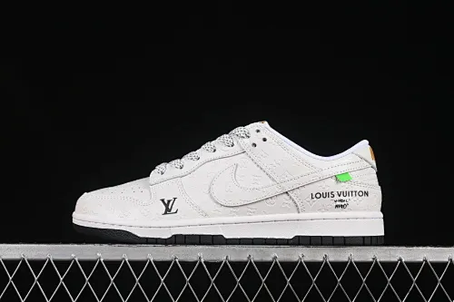 All categories Nk SB Dunk Series Nk SB Dunk Low High-end customized low-top sneakers Nike SB Dunk Low LV co-branded black and white dark print Anniversary high-end customized low-top casual sneakers XX3168-145